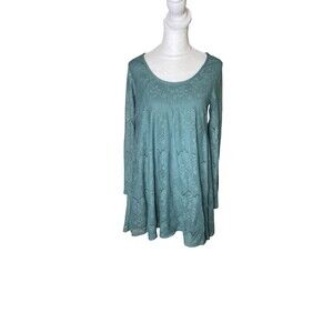 Altar'd State Women's Teal Lace Dress Tunic Long sleeve size small